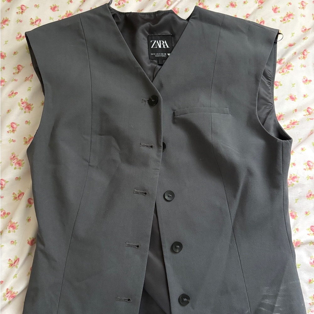 Zara Charcoal Buttoned Vest